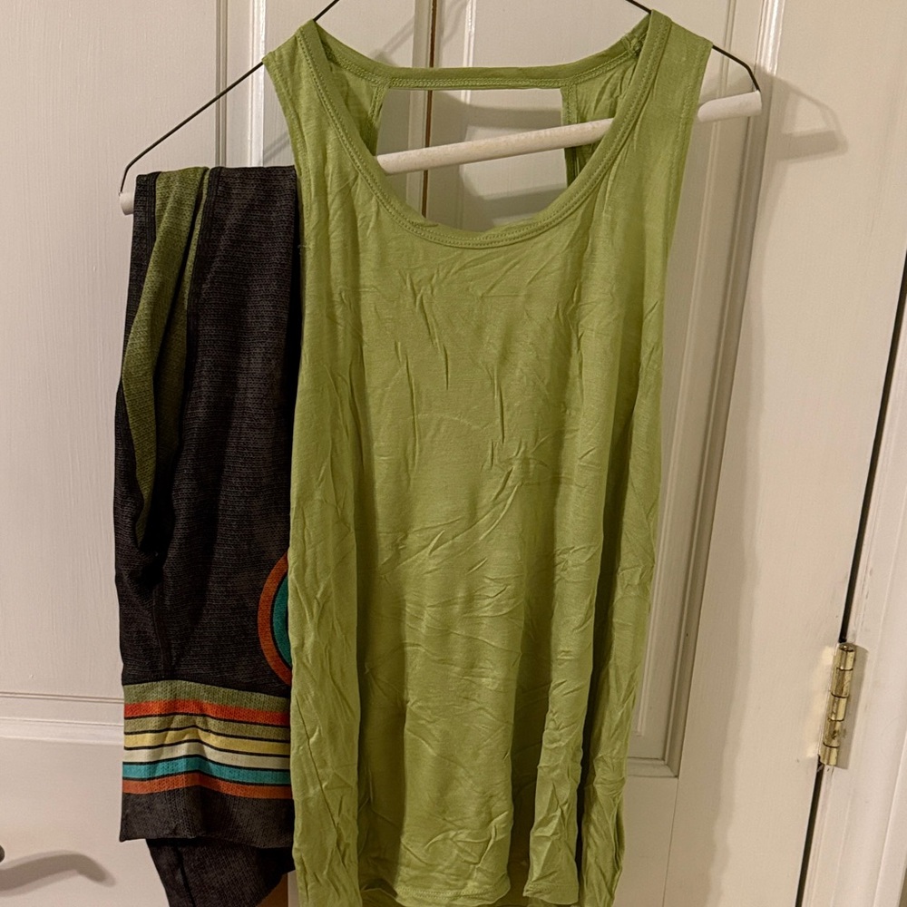 Brand NEW w Tags Niyama Sol Matching Pants and Green Sleeveless Top Set
